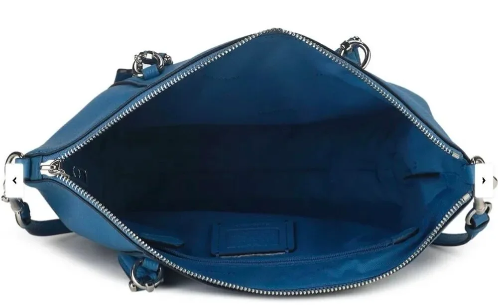 NWT~COACH Polished Pebble Leather Prairie Satchel in Cobalt Blue~$328 tag~